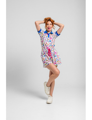 SHORTS BLANCO CON ESTAMPADO...