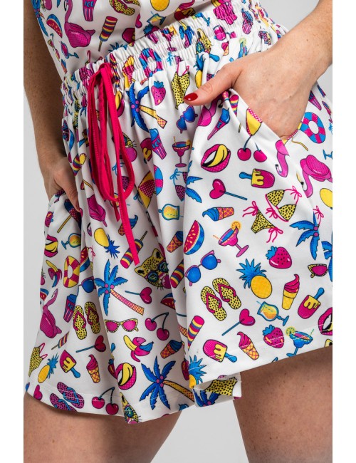 SHORTS BLANCO CON ESTAMPADO VERANIEGO