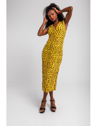 VESTIDO LARGO DRAPEADO...