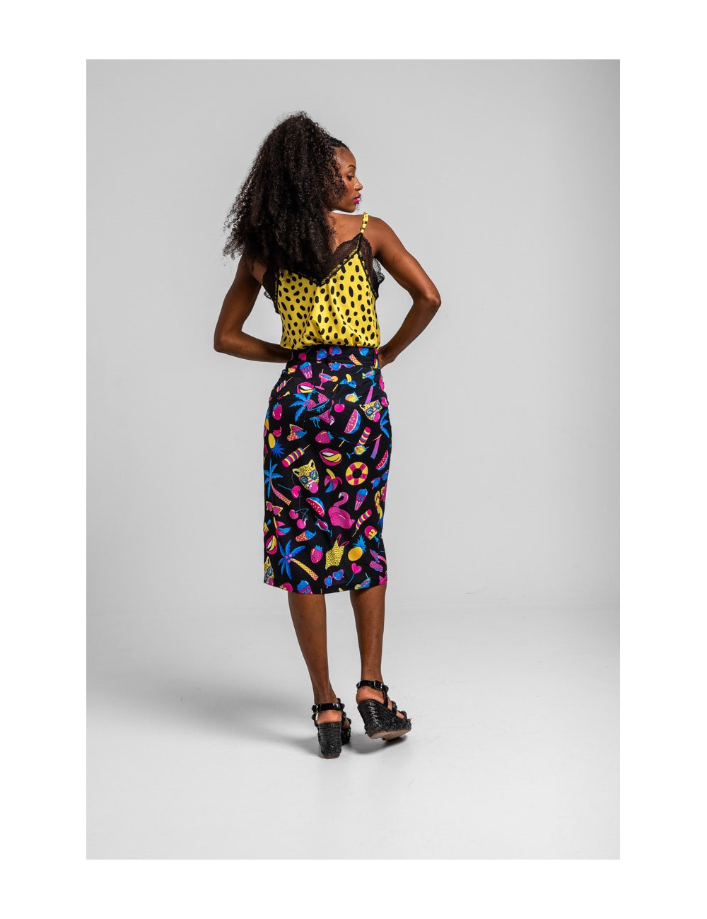 BLUSA LENCERA ANIMAL PRINT AMARILLO Y NEGRO