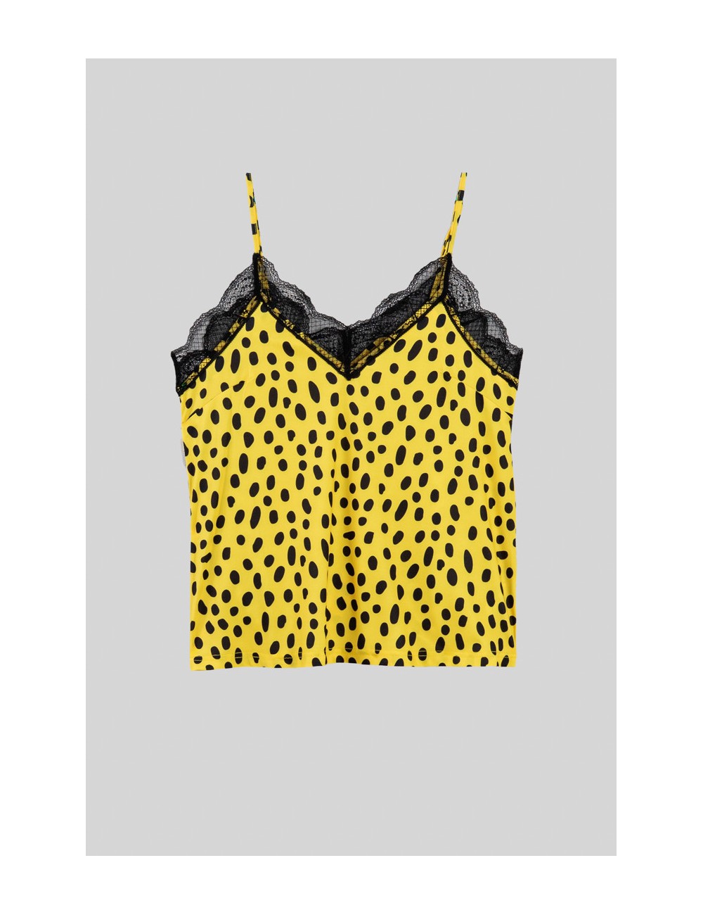 BLUSA LENCERA ANIMAL PRINT AMARILLO Y NEGRO