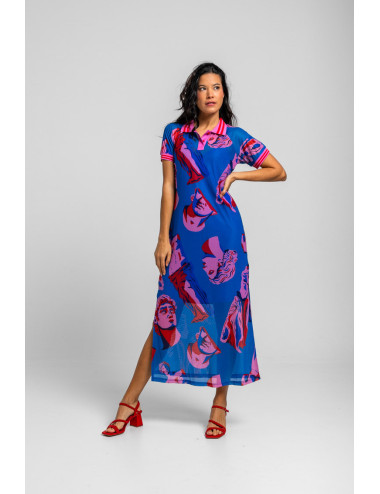 VESTIDO LARGO TIPO POLO...