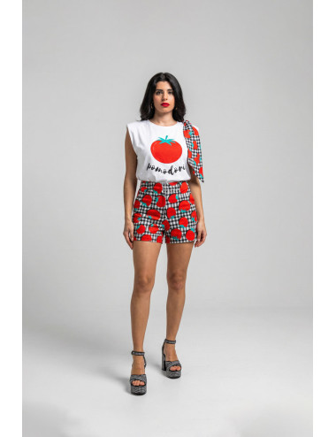 SHORT SASTRE DE TOMATES Y...
