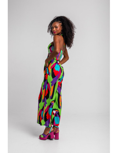 MONO HALTER VERDE DE LOROS