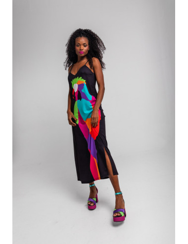 VESTIDO LENCERO NEGRO CON...