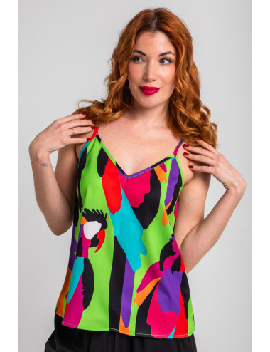 BLUSA LENCERA VERDE DE LOROS