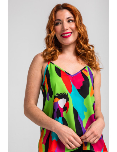 BLUSA LENCERA VERDE DE LOROS