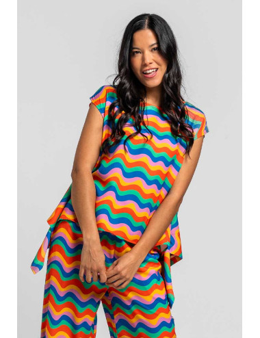 BLUSA ASIMÉTRICA PICOS DE...