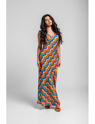 VESTIDO LARGO DE TIRANTES Y...