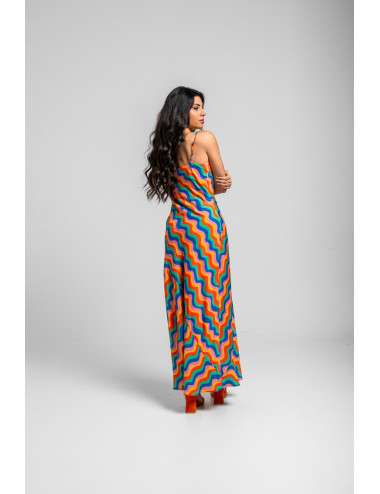 VESTIDO LARGO DE TIRANTES Y...