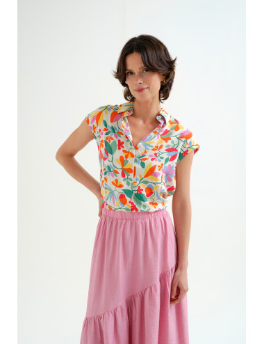 CAMISA CON ESTAMPADO LOTTO