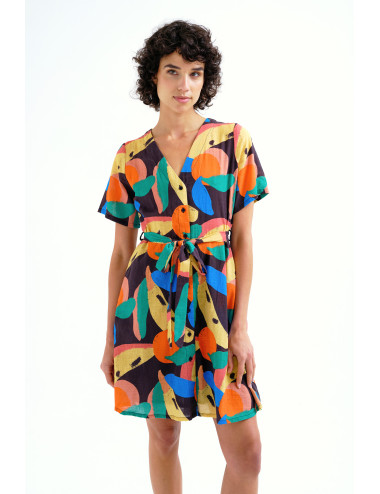 VESTIDO CORTO CON ESTAMPADO...