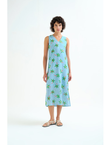 VESTIDO MIDI CON ESTAMPADO...