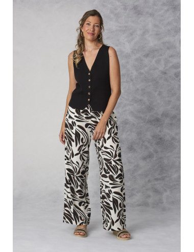 PANTALÓN ESTAMPADO HOJAS...