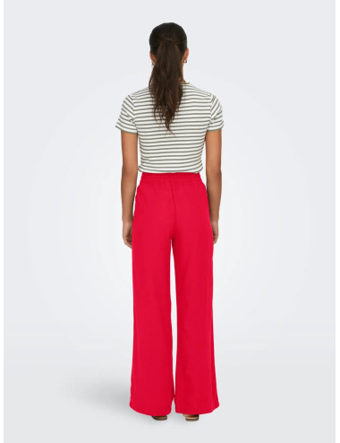 PANTALÓN PATA ANCHA LINO ROJO
