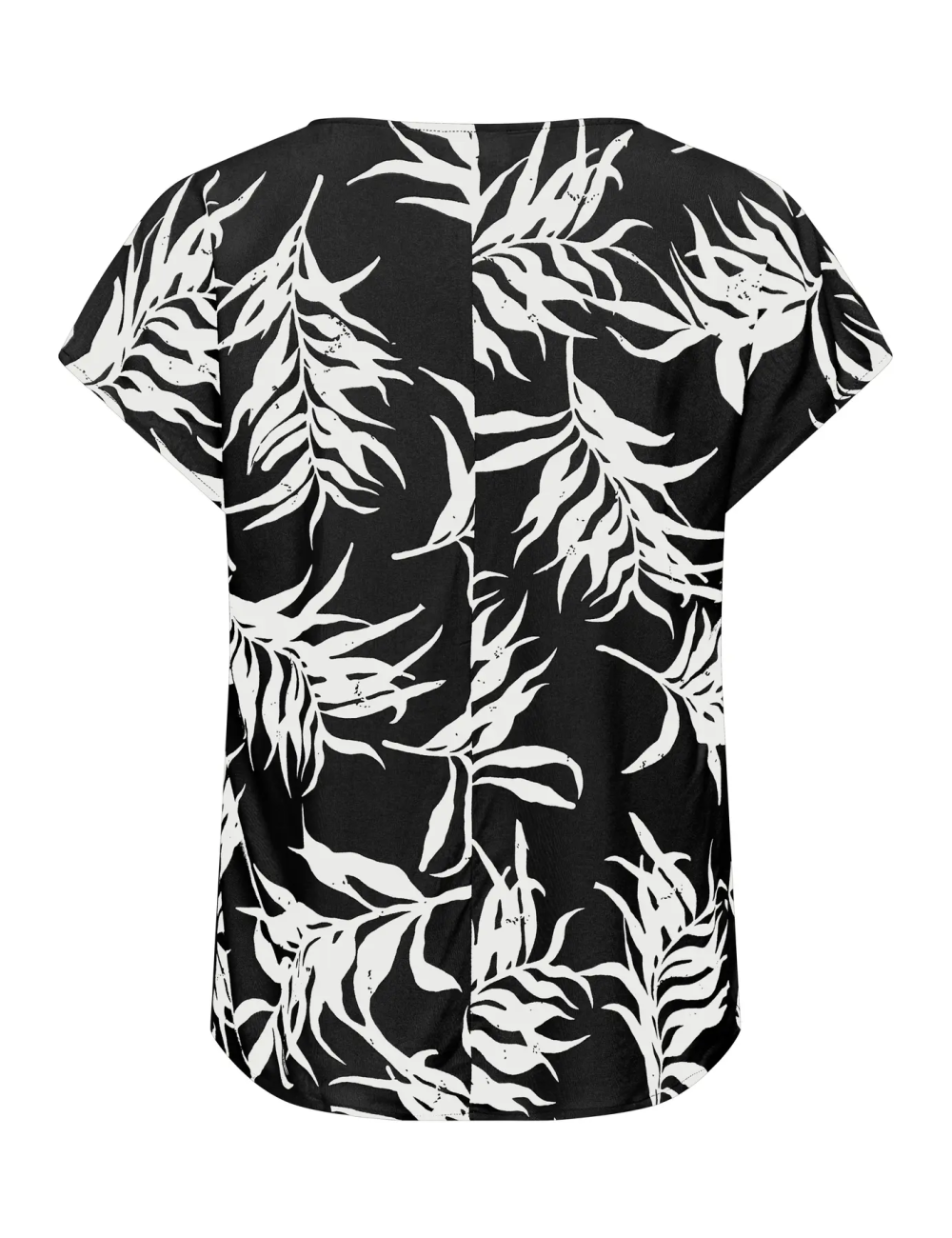 TOP MANGA CORTA ESTAMPADO FLORAL NEGRO