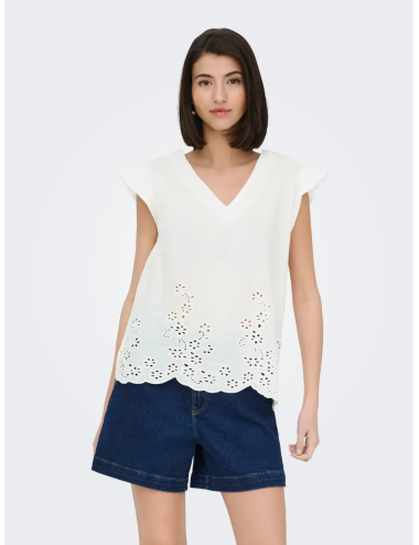 TOP CUELLO V BLANCO