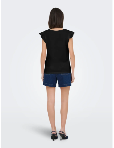 TOP CUELLO V NEGRO