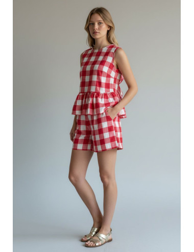 TOP VICHY CUADROS ROJOS...