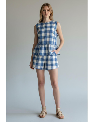 TOP VICHY CUADROS AZUL...