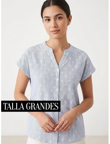 CAMISA ESTAMPADO RAYAS AZUL