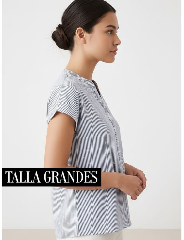 CAMISA ESTAMPADO RAYAS AZUL