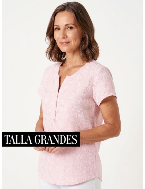 BLUSA ESTAMPADO FLORECITA ROSA