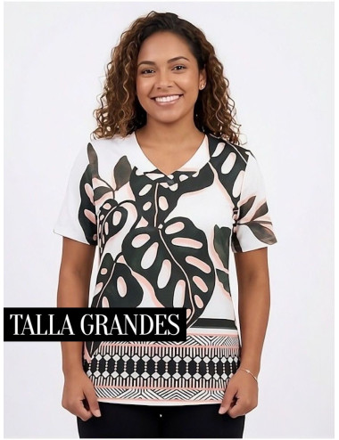 BLUSA CUELLO NUDO ESTAMPADO...