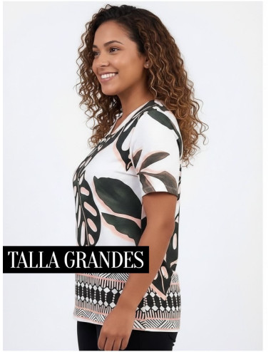 BLUSA CUELLO NUDO ESTAMPADO...