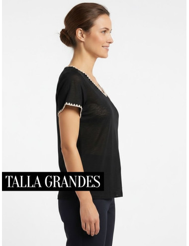 CAMISETA FLAME CROCHE NEGRO