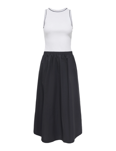 VESTIDO LARGO COMBINADO