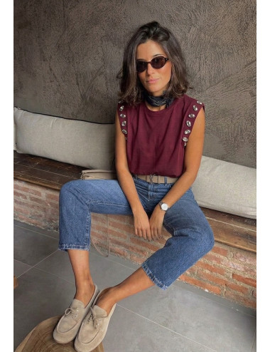 BLUSA PIEDRAS MANGAS