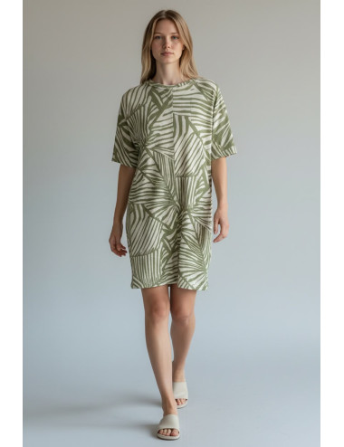 VESTIDO CORTO ESTAMPADO VERDE