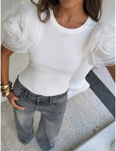 BLUSA MANGAS FLOR