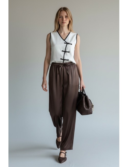 PANTALÓN LAZADA MARRÓN