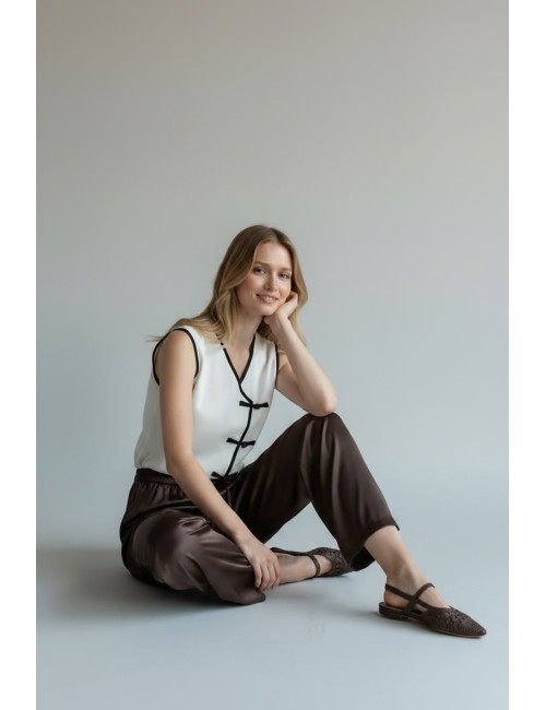 PANTALÓN LAZADA MARRÓN