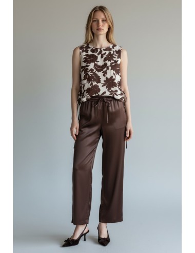 TOP ESTAMPADO FLORAL MARRÓN