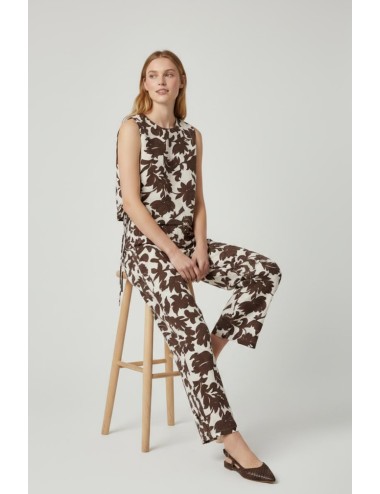 PANTALÓN ESTAMPADO FLORAL MARRÓN
