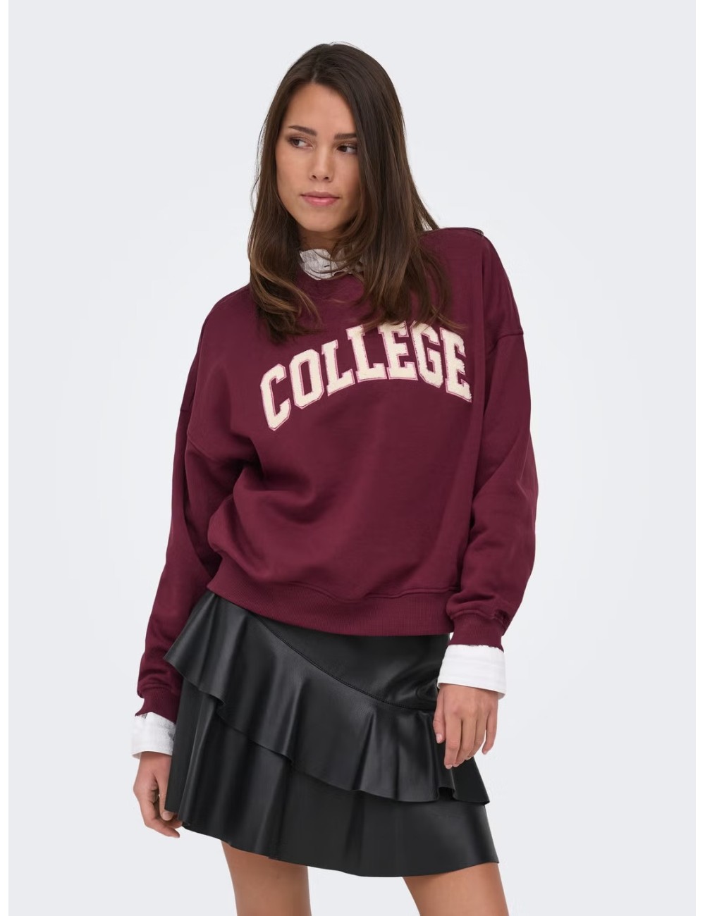 SUDADERA COLLEGE BURDEOS