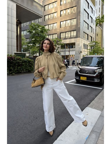 GABARDINA CORTA GLOBO BEIGE