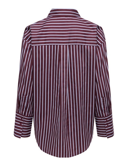 CAMISA RAYAS BURDEOS