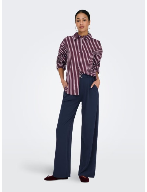 CAMISA RAYAS BURDEOS