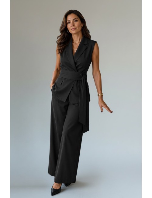 PANTALÓN DE SASTRE DE PATA ANCHA NEGRO