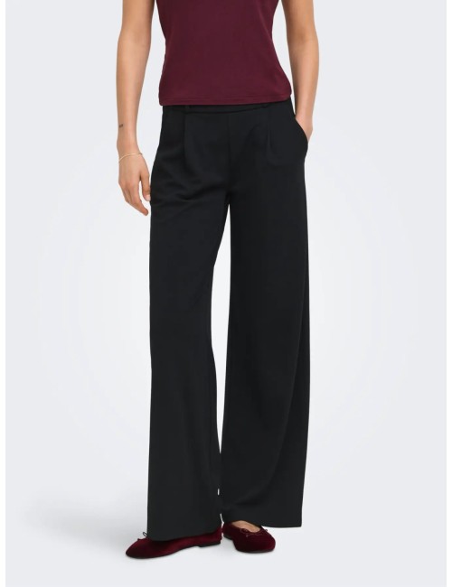 PANTALÓN BOTÓN WIDE LEG NEGRO