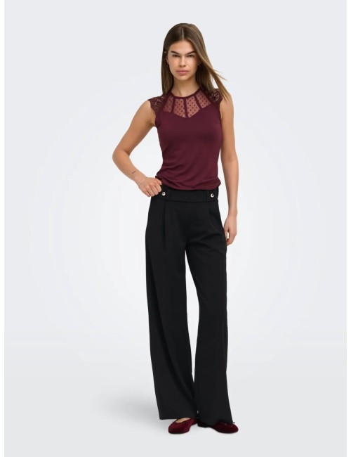 PANTALÓN BOTÓN WIDE LEG NEGRO