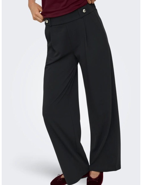 PANTALÓN BOTÓN WIDE LEG NEGRO