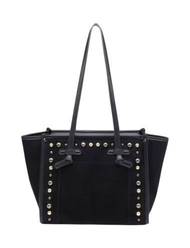 BOLSO SHOPPER ANTELINA CON TACHUELAS NEGRO