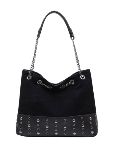 BOLSO SHOPPER ANTELINA CADENA CON TACHUELAS NEGRO