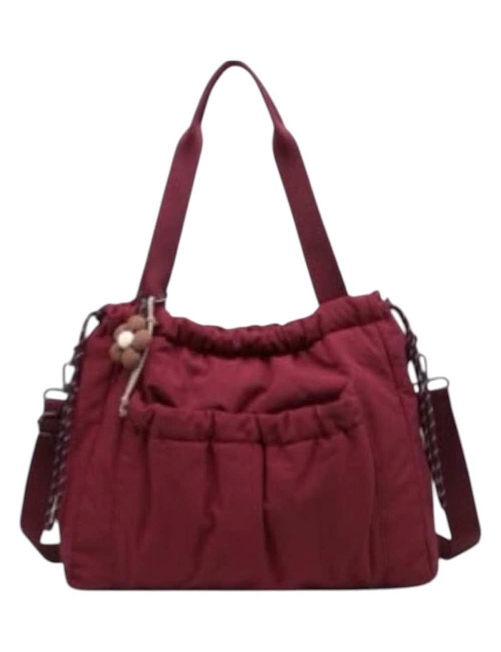 BOLSO SHOPPER NYLON BURDEOS
