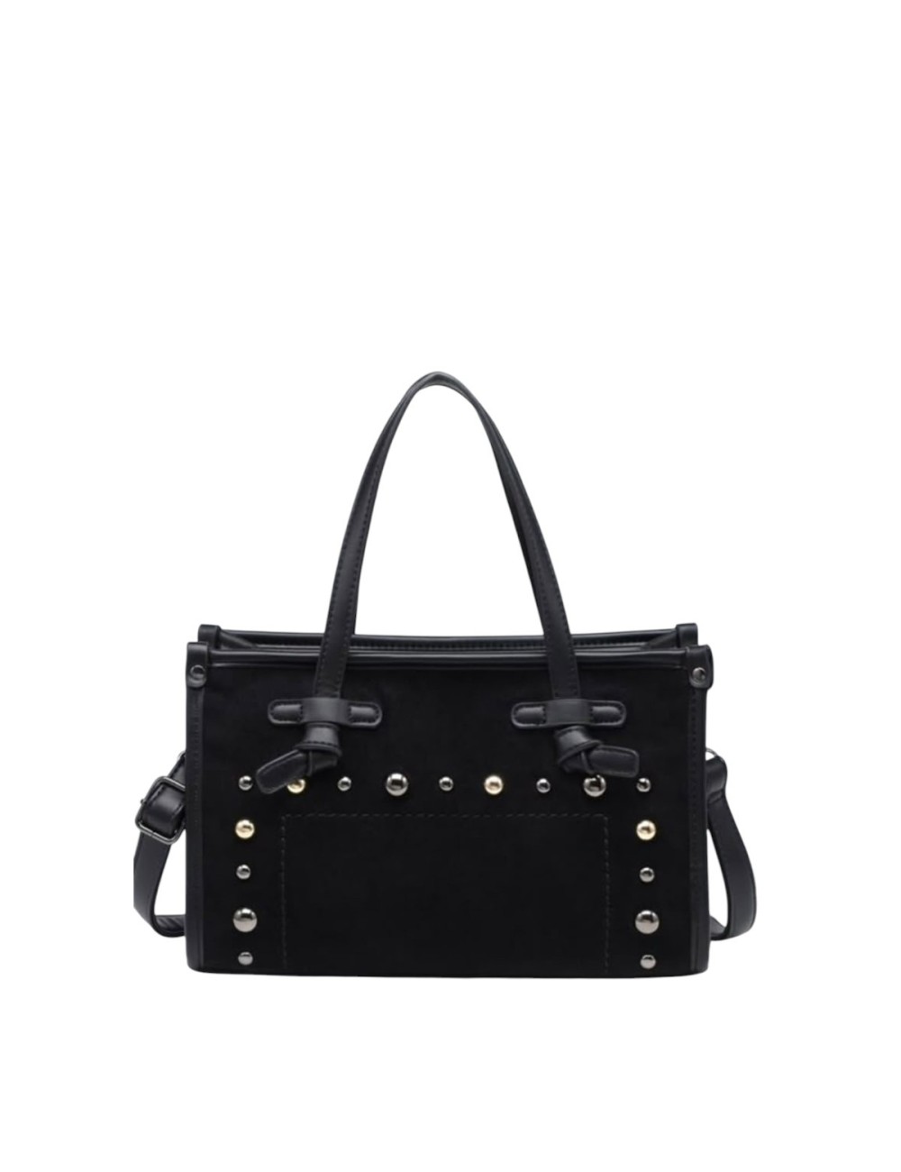 BOLSO DE MANO ANTELINA CON TACHUELAS NEGRO